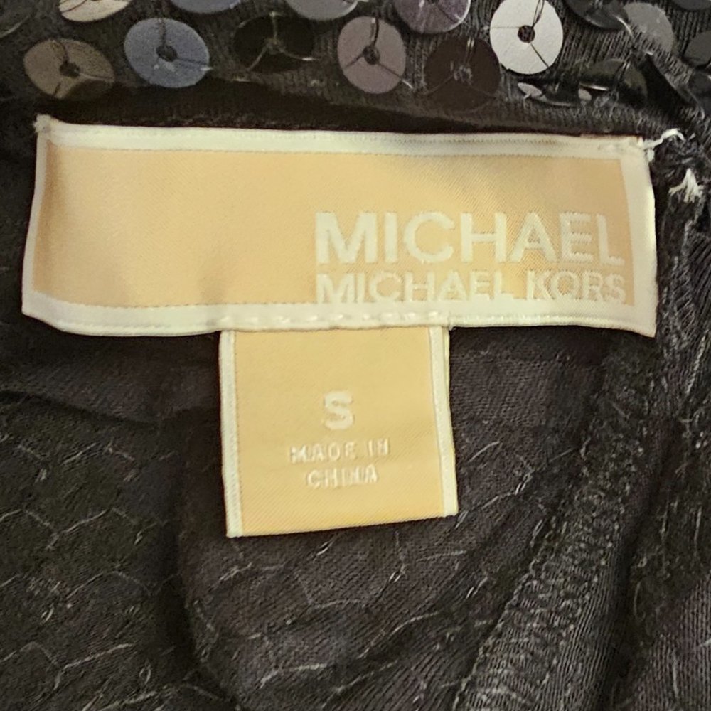 Michael Kors Sequin Draped Cowl with MK Chain - Picture 13 of 15